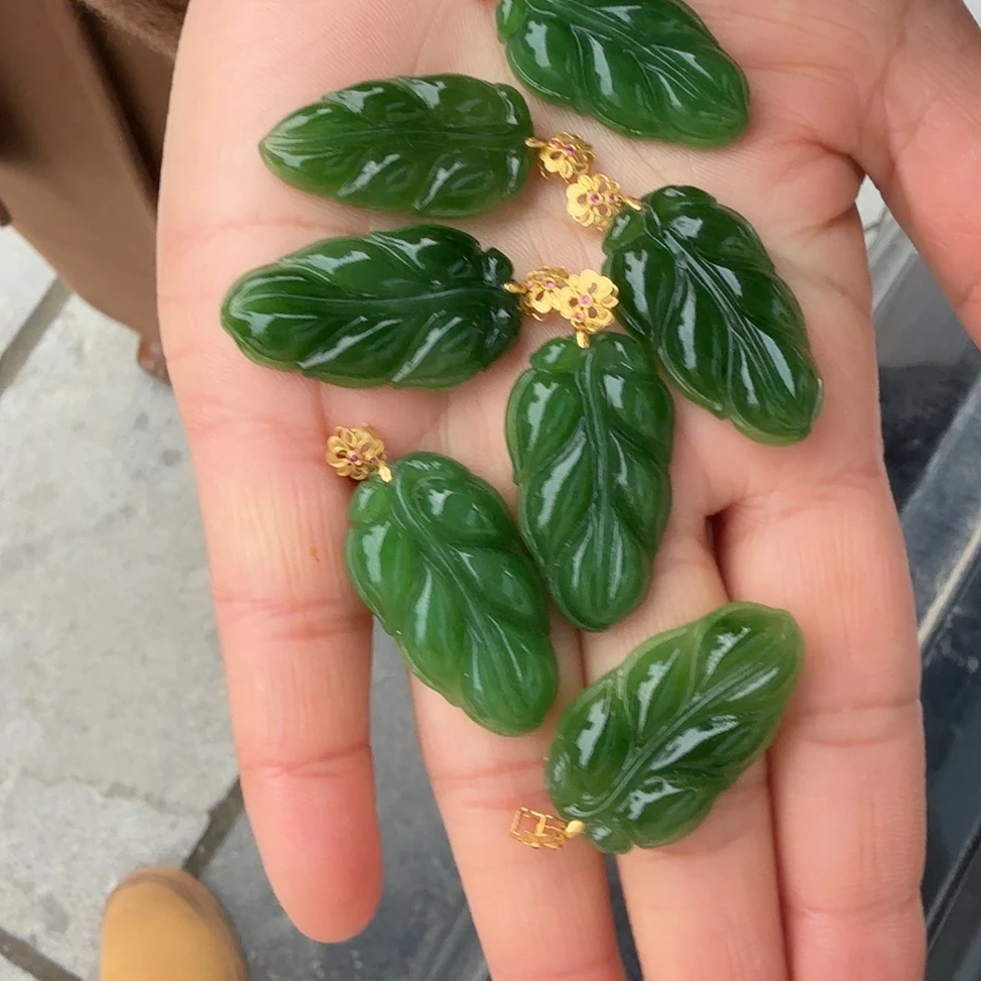 和田玉18K金镶嵌金枝玉叶多样性发货拍一发一