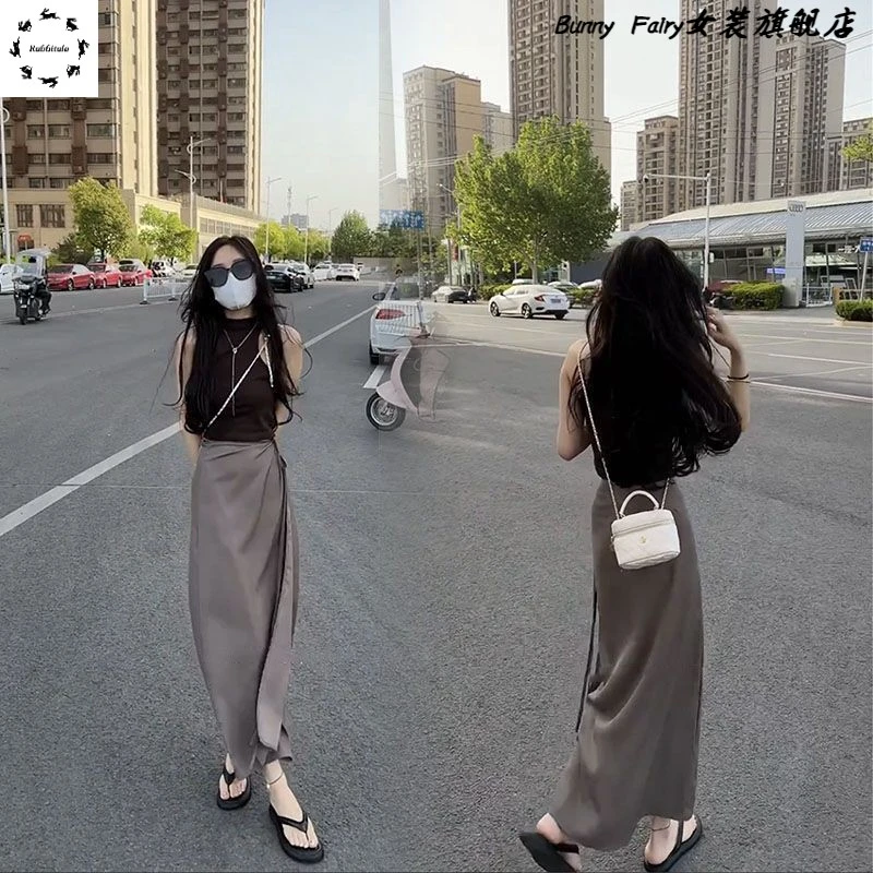 夏季盐系穿搭轻熟高级感御姐炸街气质chic甜辣上衣半身裙两件套装