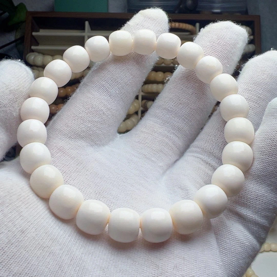 菩提根/象牙果手串卡10 SSS级【驼骨】老白料T1