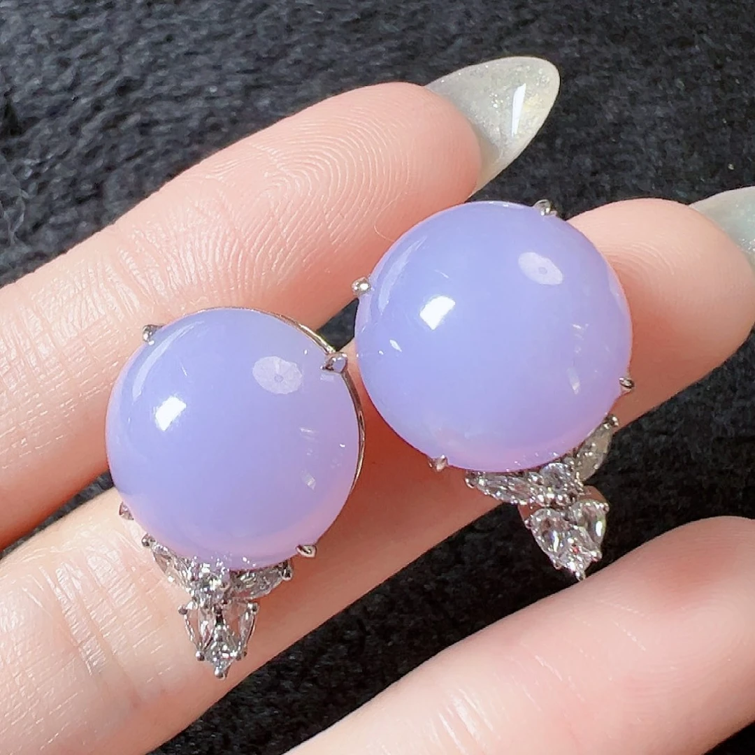 翡翠耳饰18K金镶嵌签收后24小时鉴赏期，过时不退