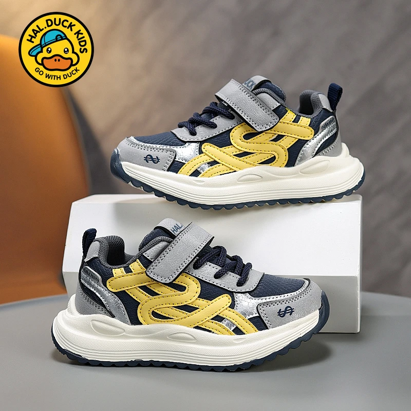 小黄鸭男童秋冬新款中大童女童耐磨百搭阿甘鞋跑步时尚休闲运动鞋