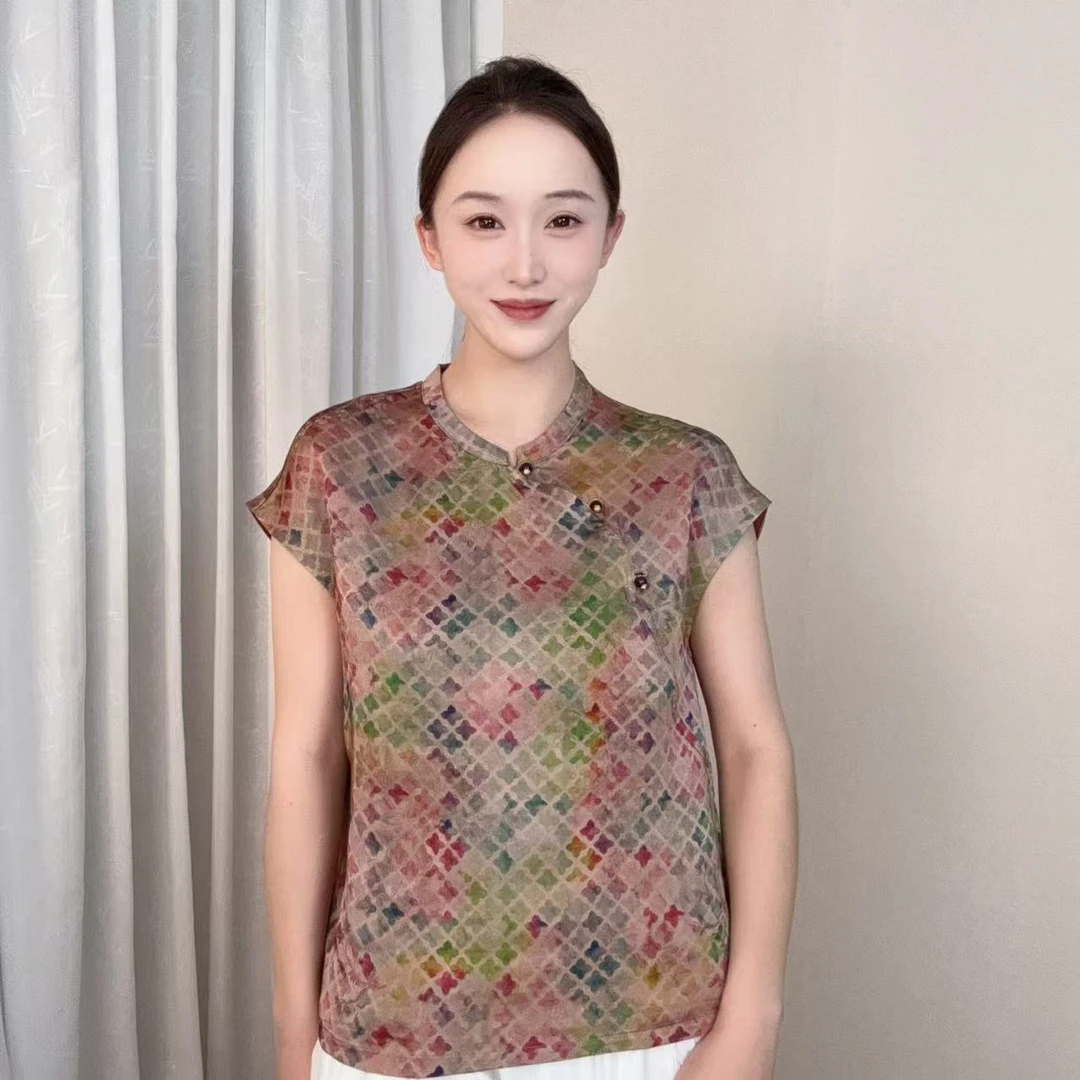 【四叶草】2025夏改良香云纱国风新中式短袖YDQH