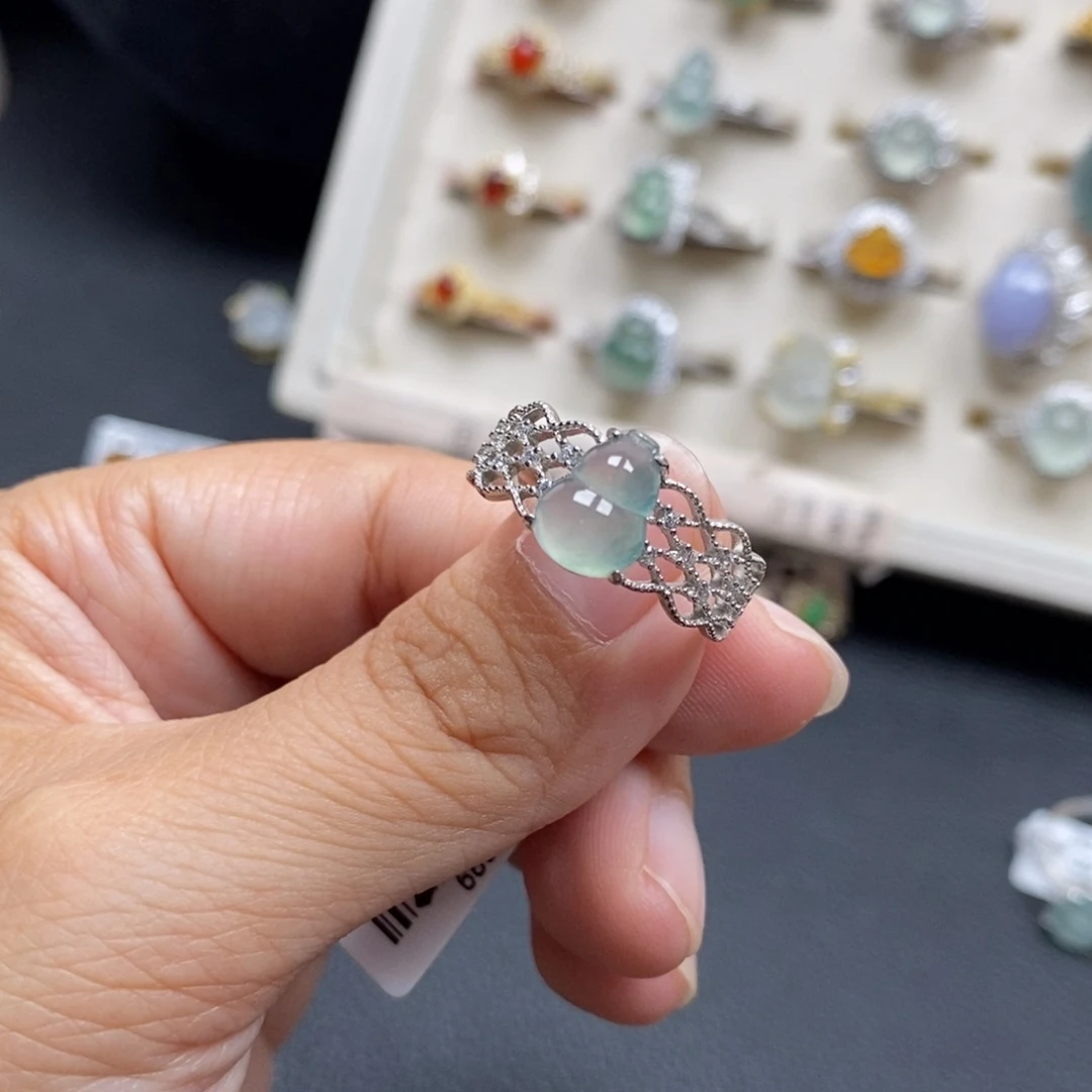 翡翠银S925镶嵌戒指