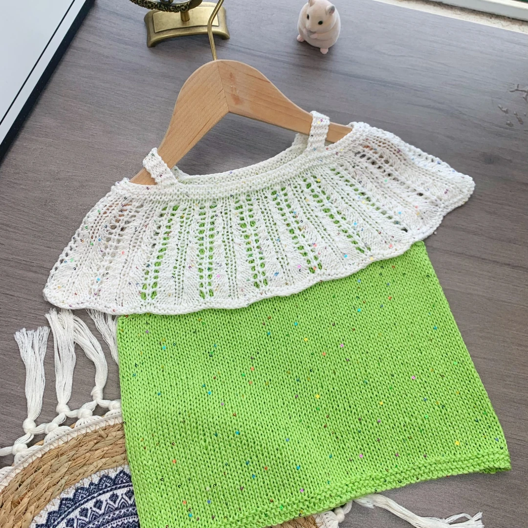 菲主流织《花瓣雨》手工编织夏季线莱赛尔桑蚕丝材料非成衣