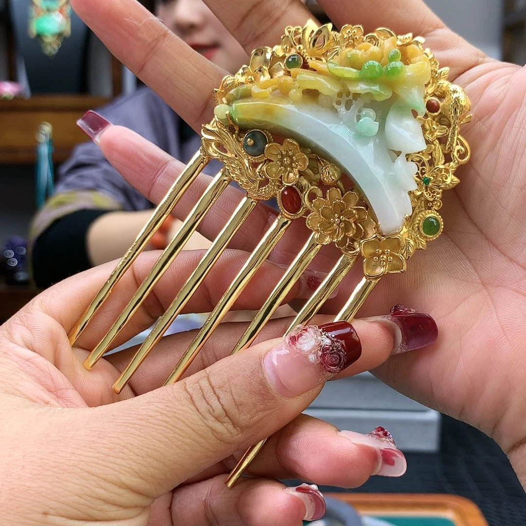 【闪购商品】翡翠挂件银S925镶嵌星****发簪