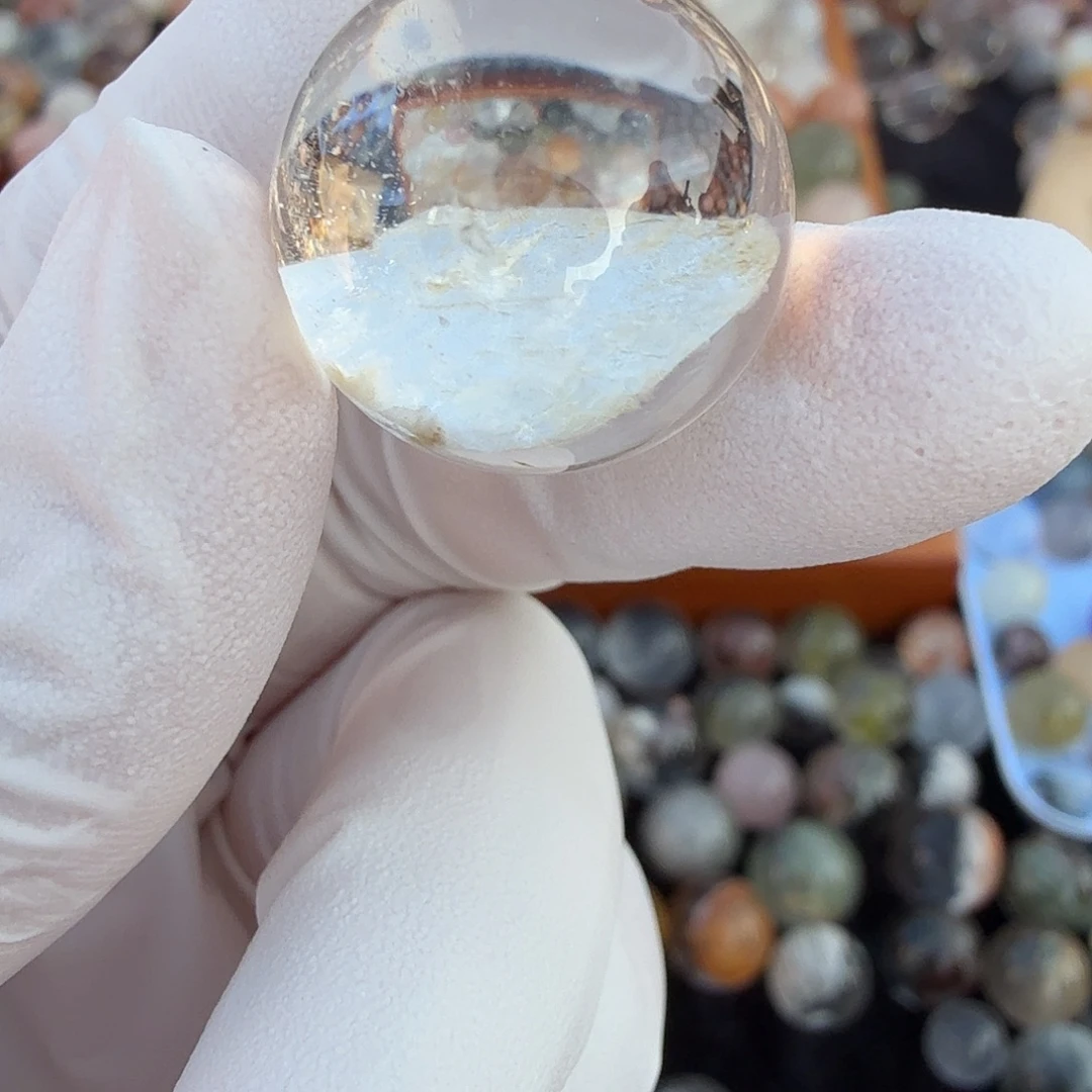 P***尼珠宝半成品水晶未镶嵌胶花18.7mm定制不退换