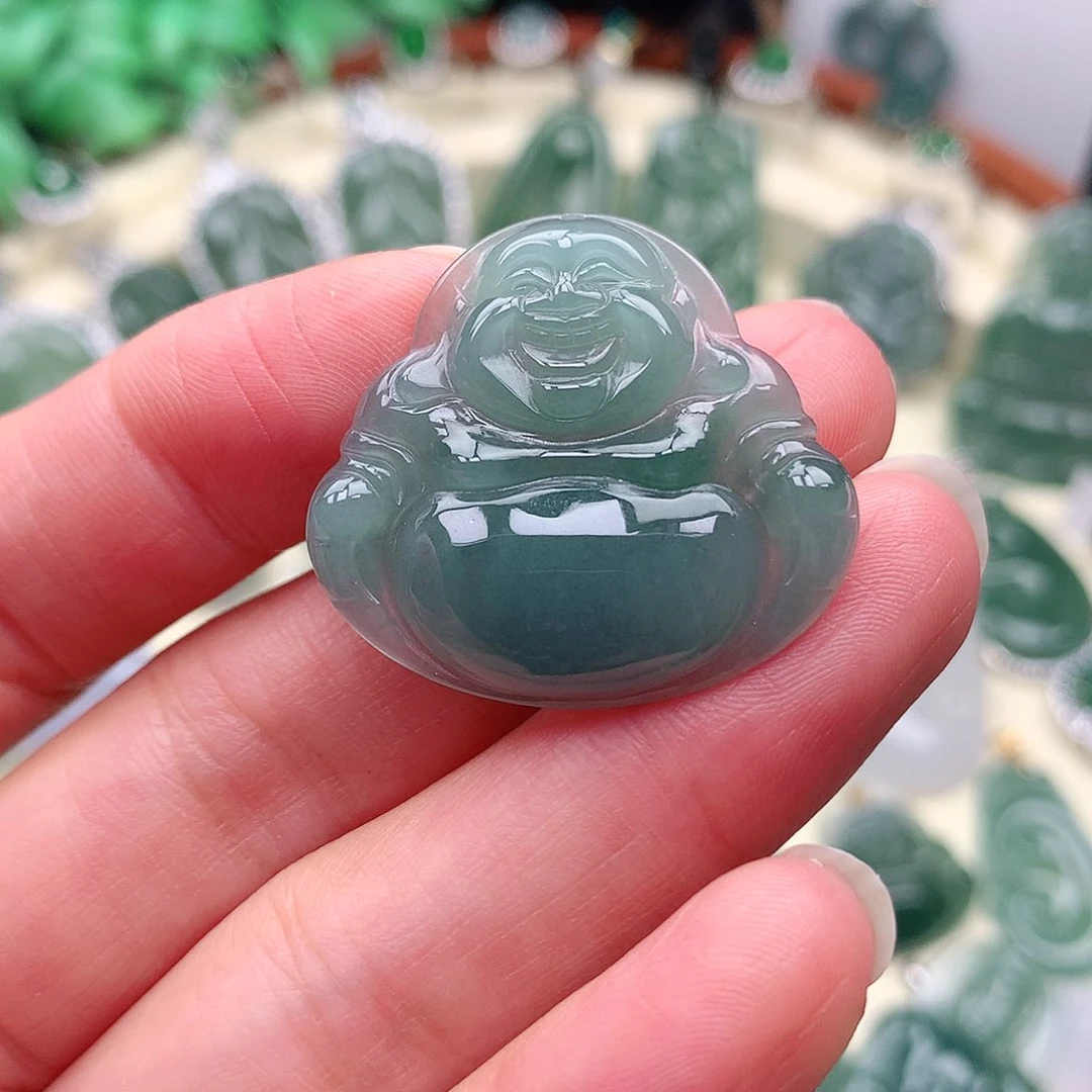 马***了翡翠未镶嵌颈饰吊坠