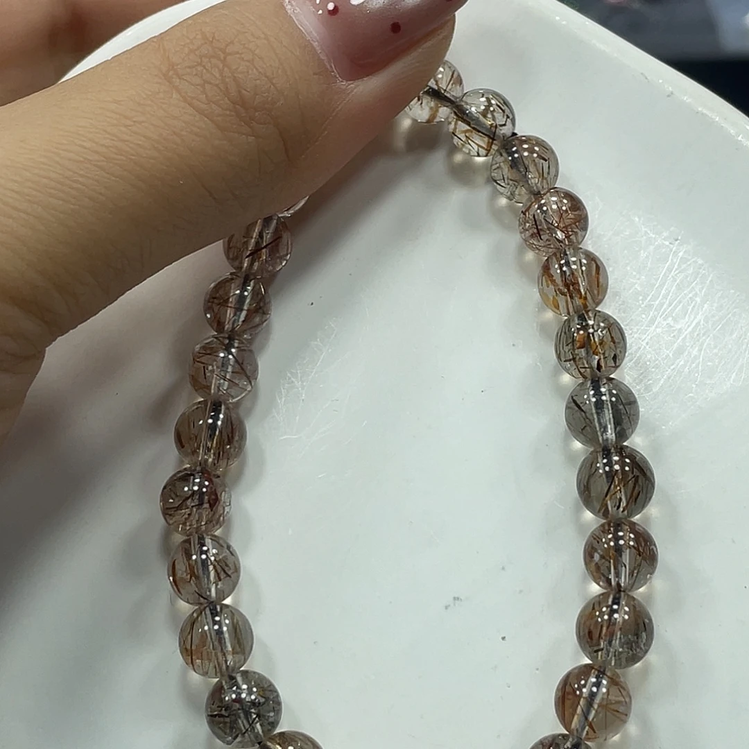 未镶嵌水晶手链黑金超七手串7M+