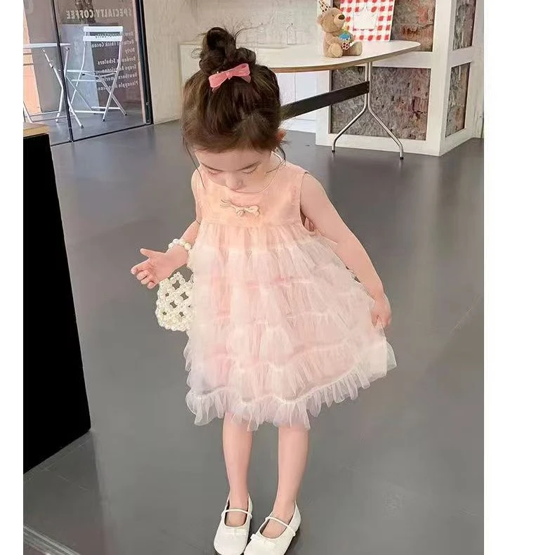 B09夏季洋气蓬蓬无袖连衣裙