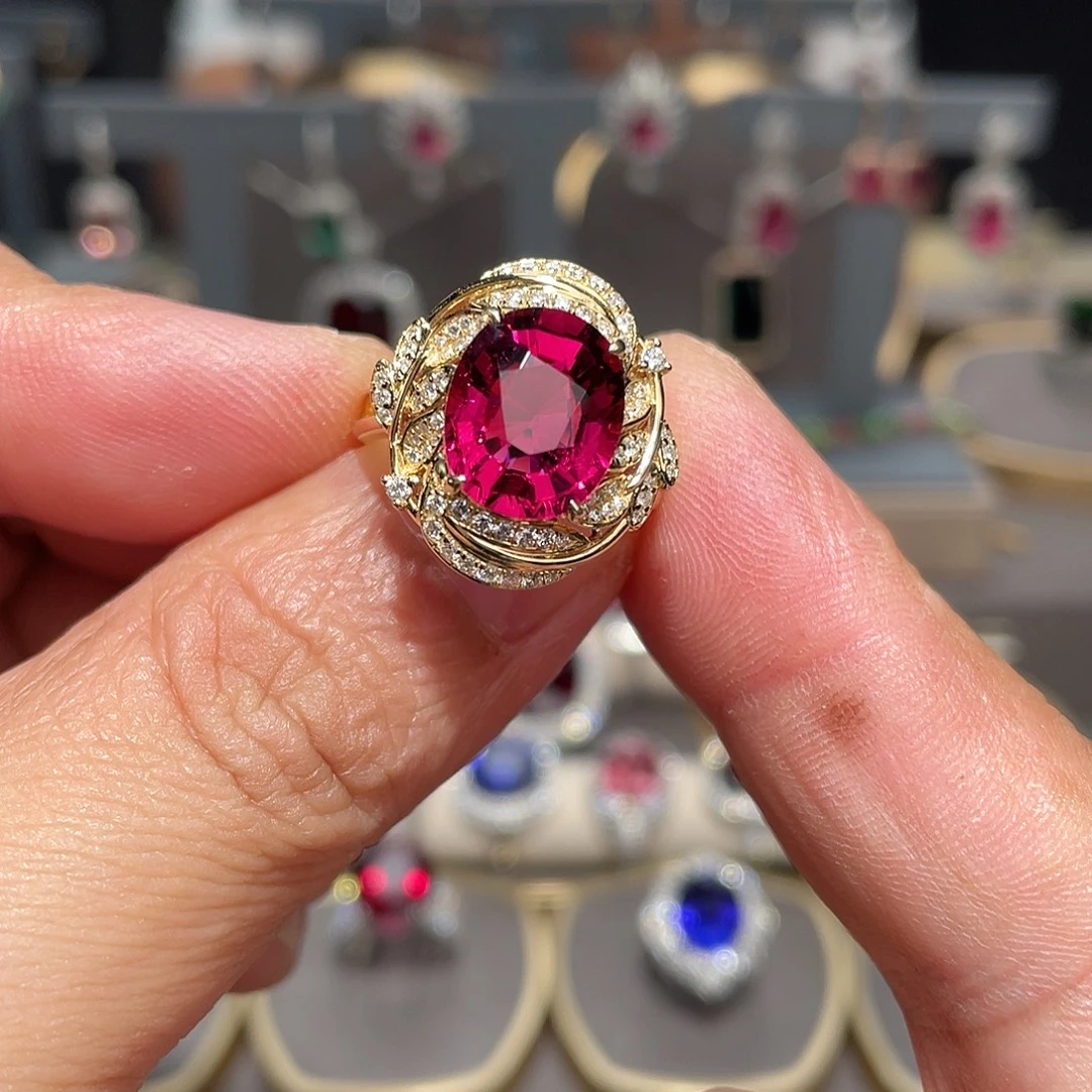 戒指碧玺18K金镶嵌4.71ct