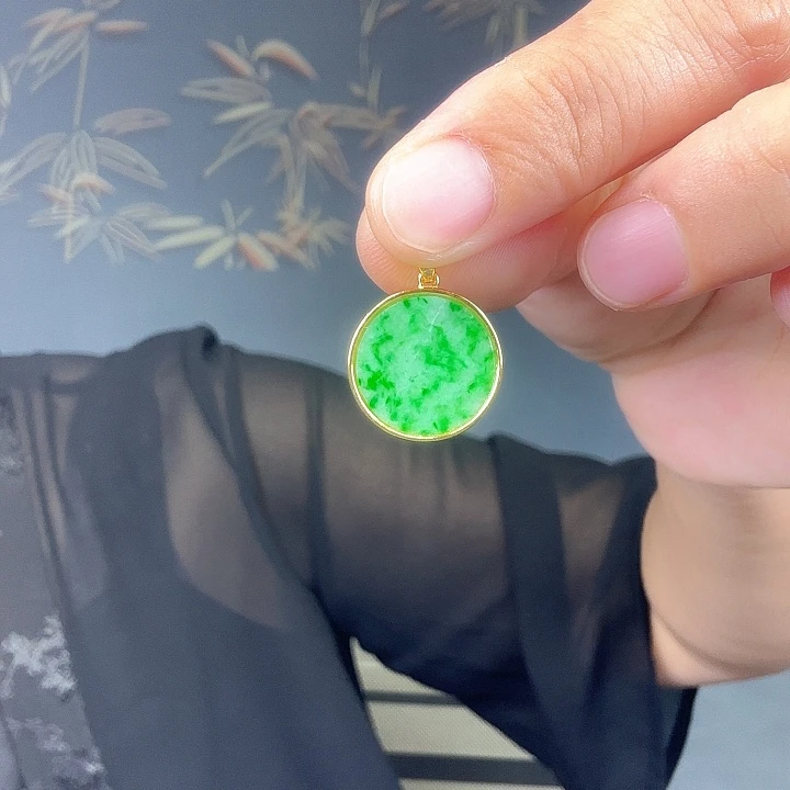 翡翠银S925镶嵌吊坠(不含链)特价微瑕