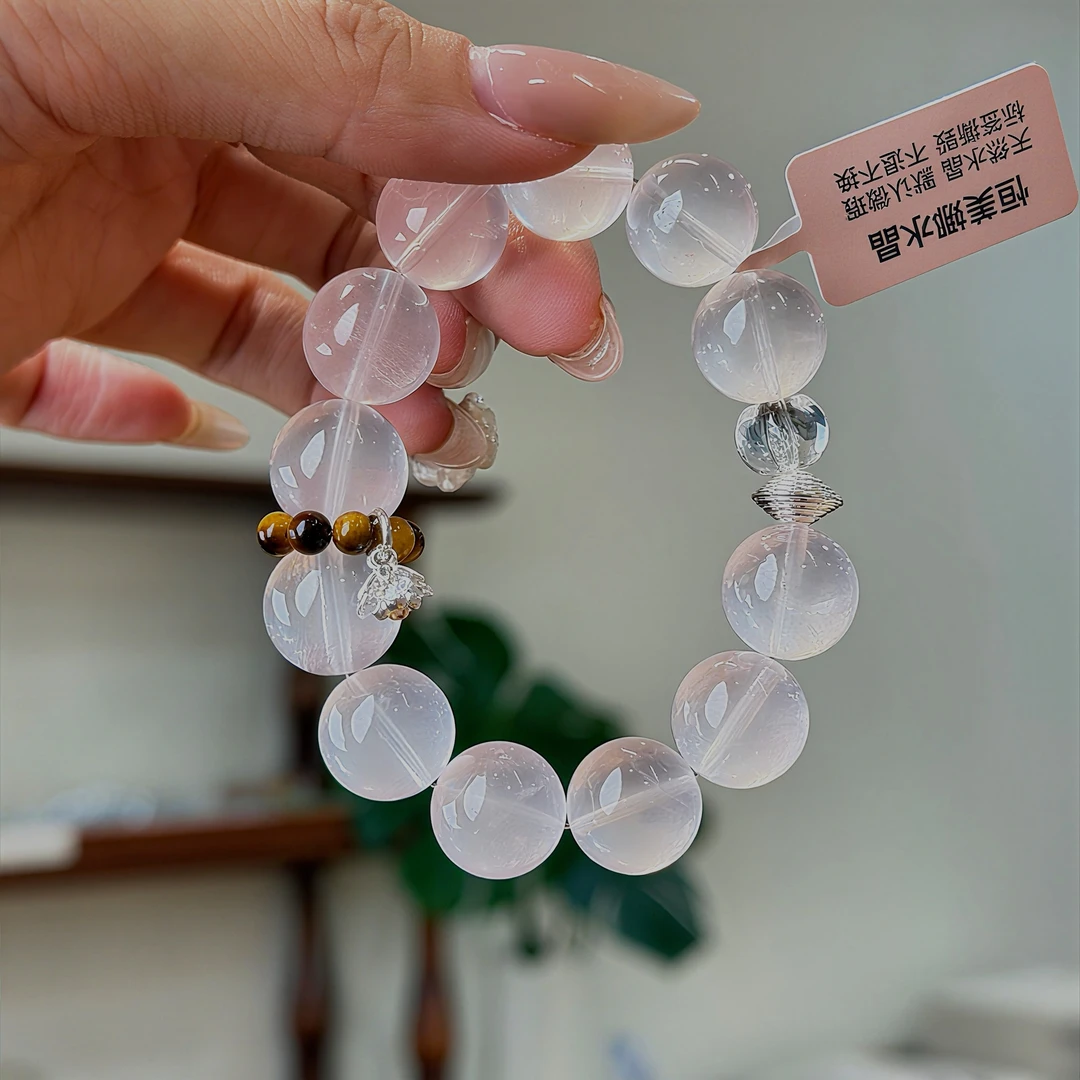 月华流银FS028粉水晶手串叠戴（纯天然，默认微瑕，多样性发其一）