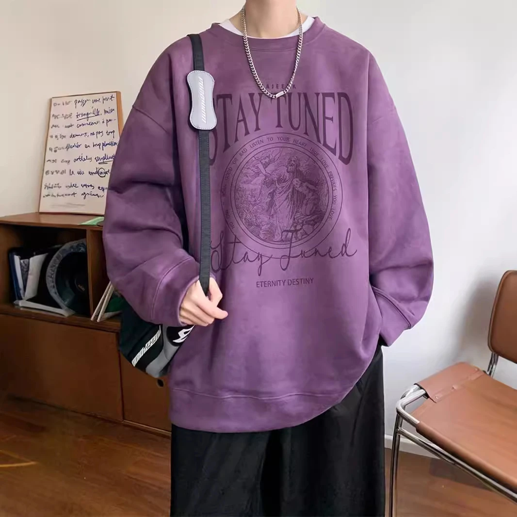 宽松型over印花男外套宽松秋季卫衣2025重磅潮牌新款痞帅美式size