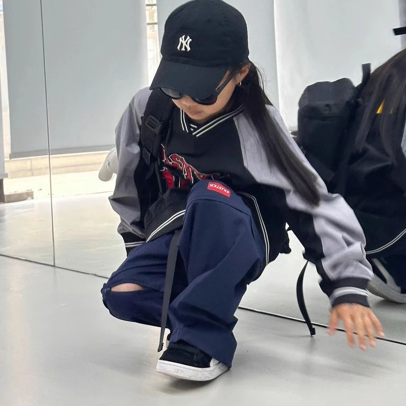 soulstyle儿童街舞长裤可拆卸短裤褶皱运动伞兵裤工装裤bboy裤子