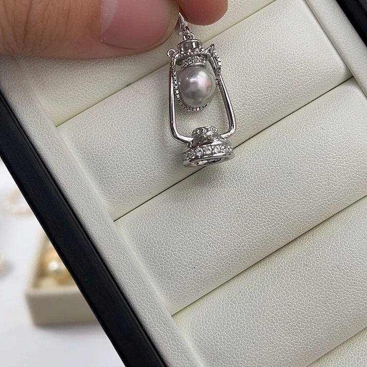 吊坠(不含链)银S925镶嵌海水珍珠