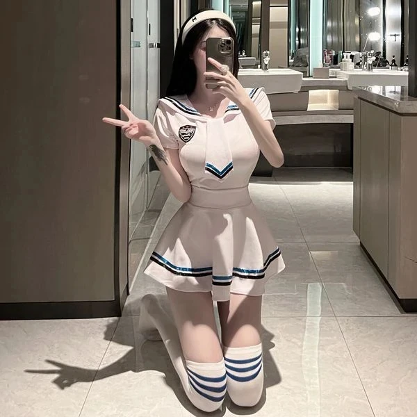 高腰时尚春夏性感水手制服睡衣睡裙气质网红显瘦纯欲甜美修身ol