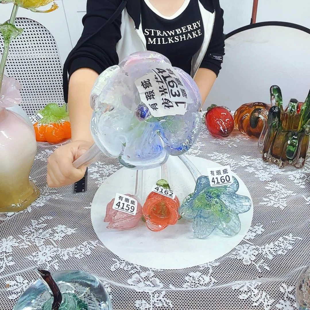 艳***儿瑕疵不退不换琉璃花花瓶花器艺术品