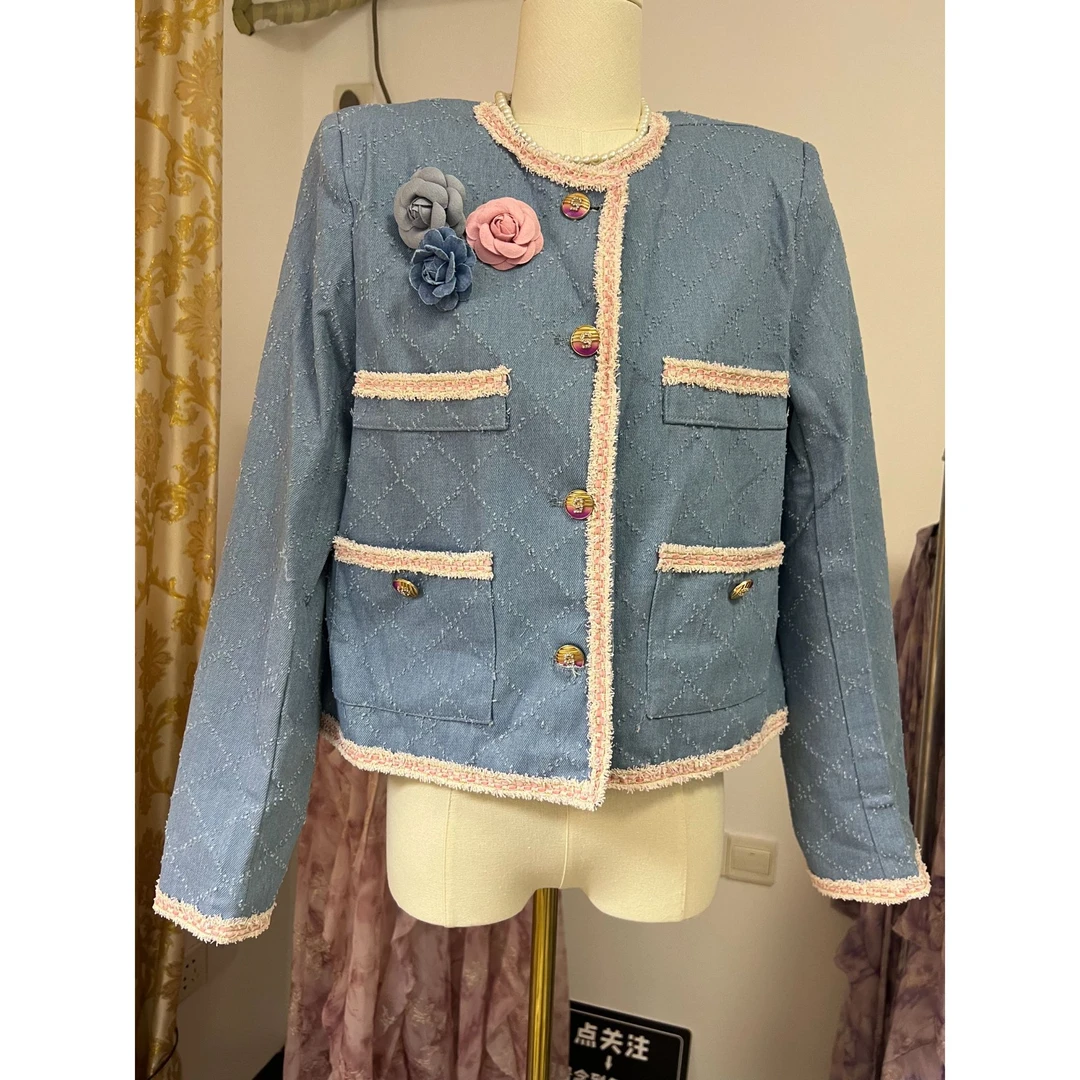 {希红的studio}蓝色小香风的外套