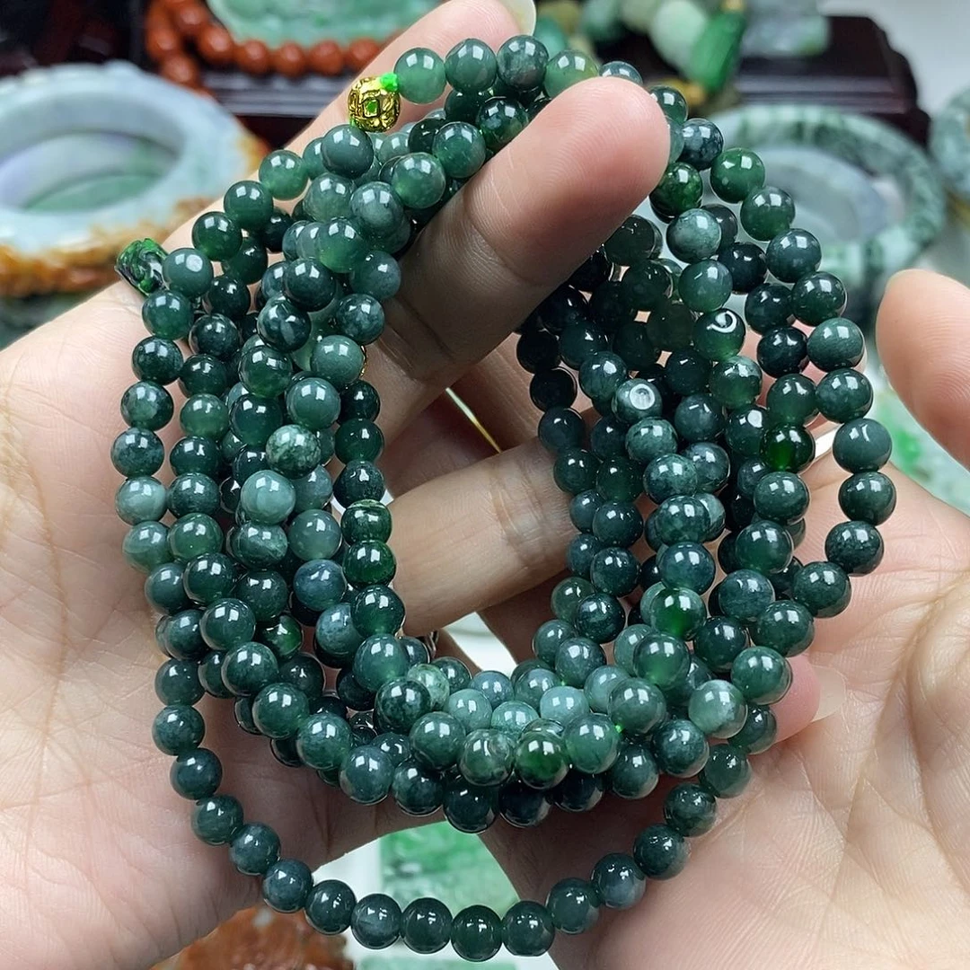 颈饰未镶嵌翡翠彩**姐长项链