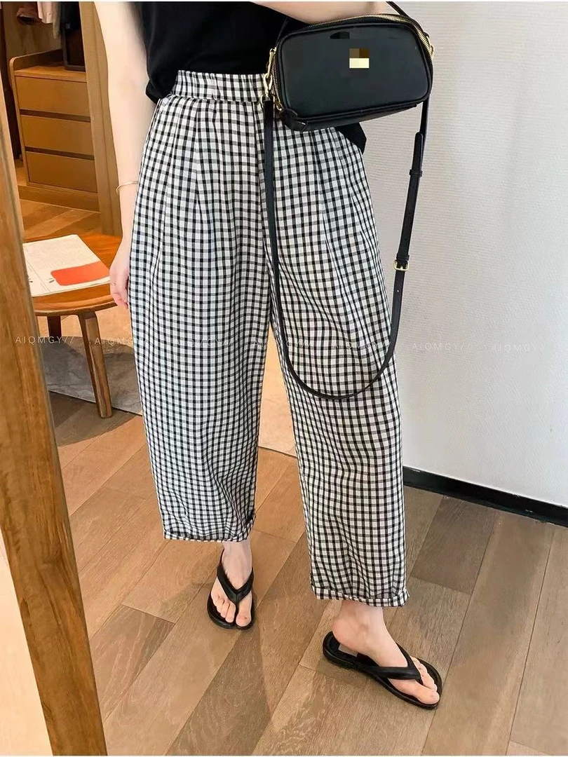 黑白拼色休闲裤（8537）