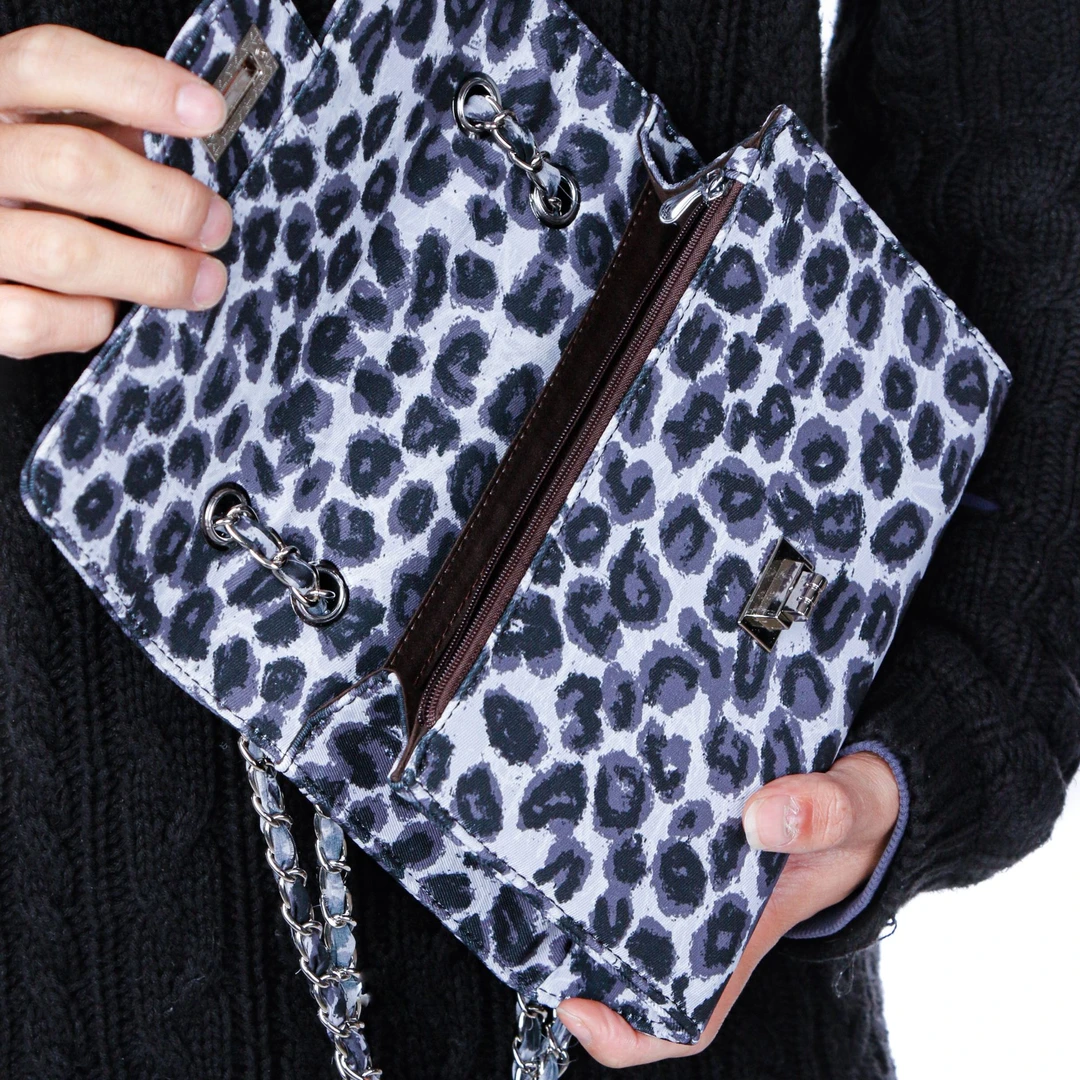 无则艺【链条包】甜酷辣妹纹豹纹链条单肩豹纹斜挎小方包时尚潮流