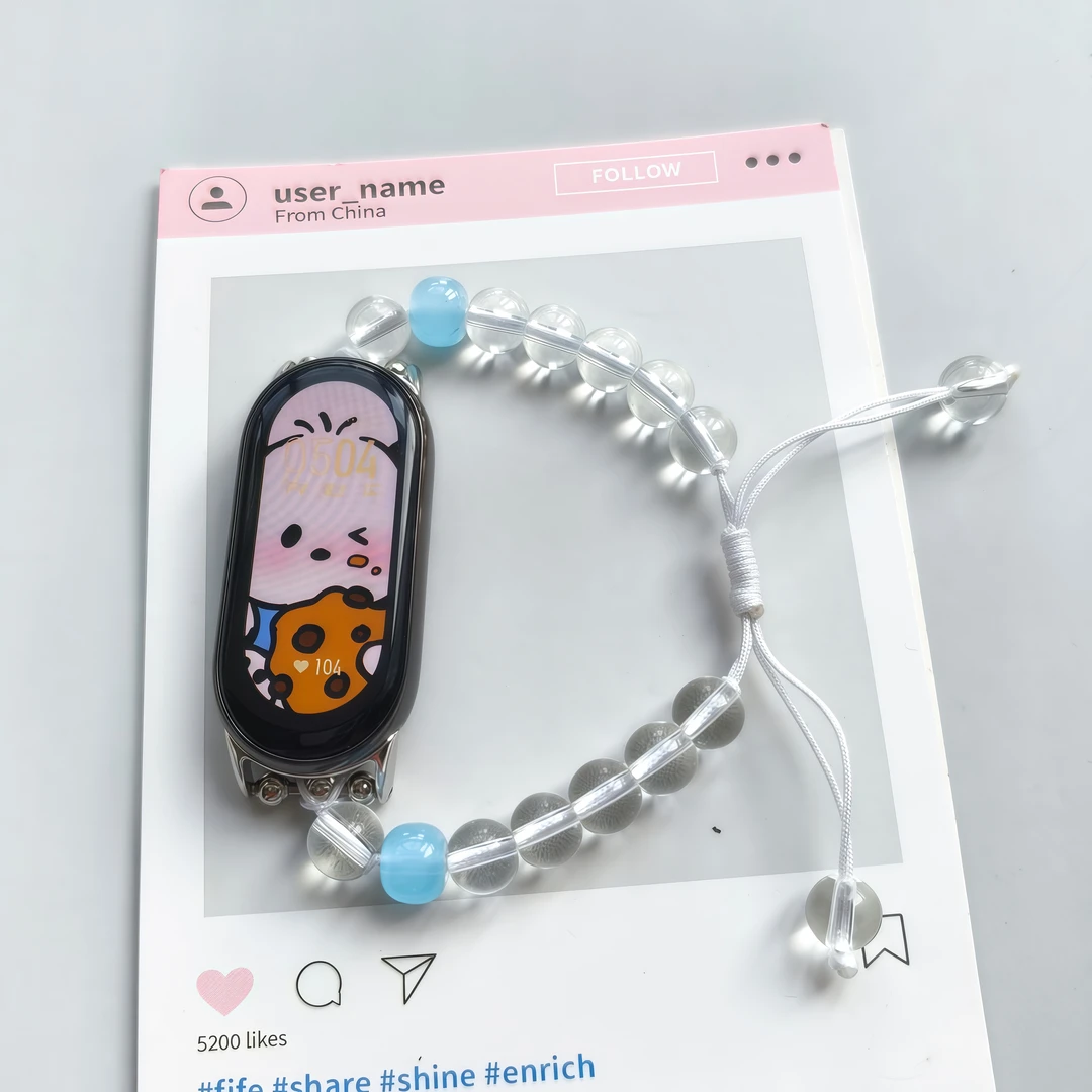 适用小米手环10高透琉璃透明手表带小米手环9pro/8pro红米watch5