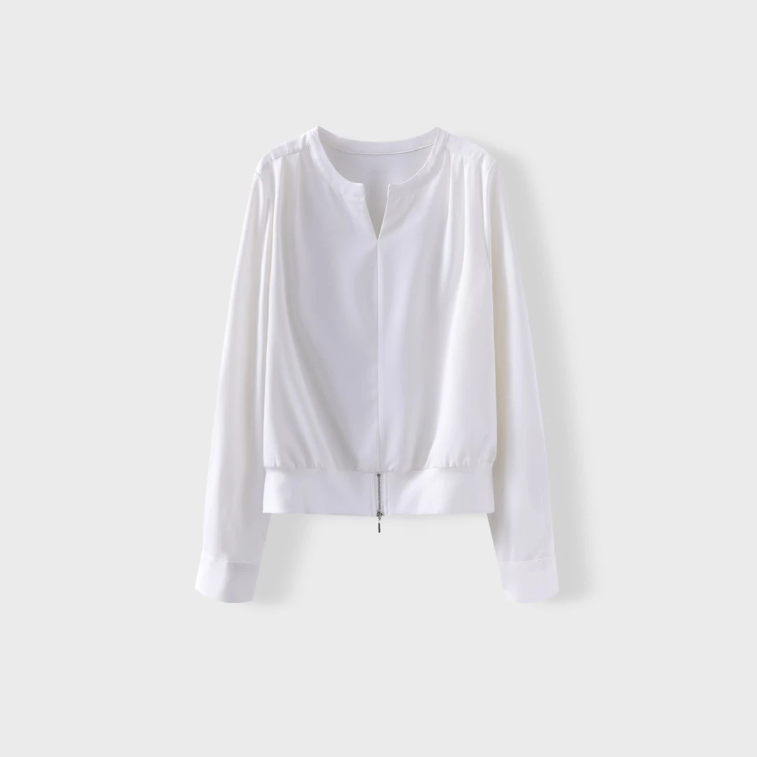 臻赫/ZHEN·HE 下摆拉链衬衫