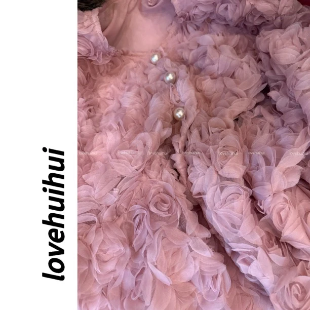 lovehuihui 《微醺玫瑰的浪漫》时尚宽松百搭玫瑰上衣