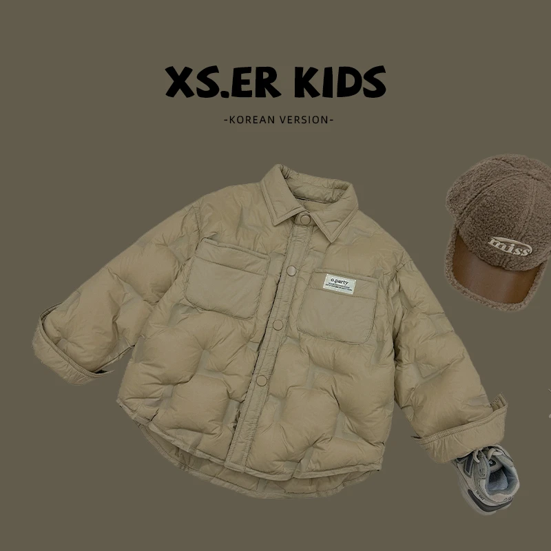 【小首尔】现货-qc5儿童90白鸭绒羽绒服2023冬男童韩货外套HBB2805