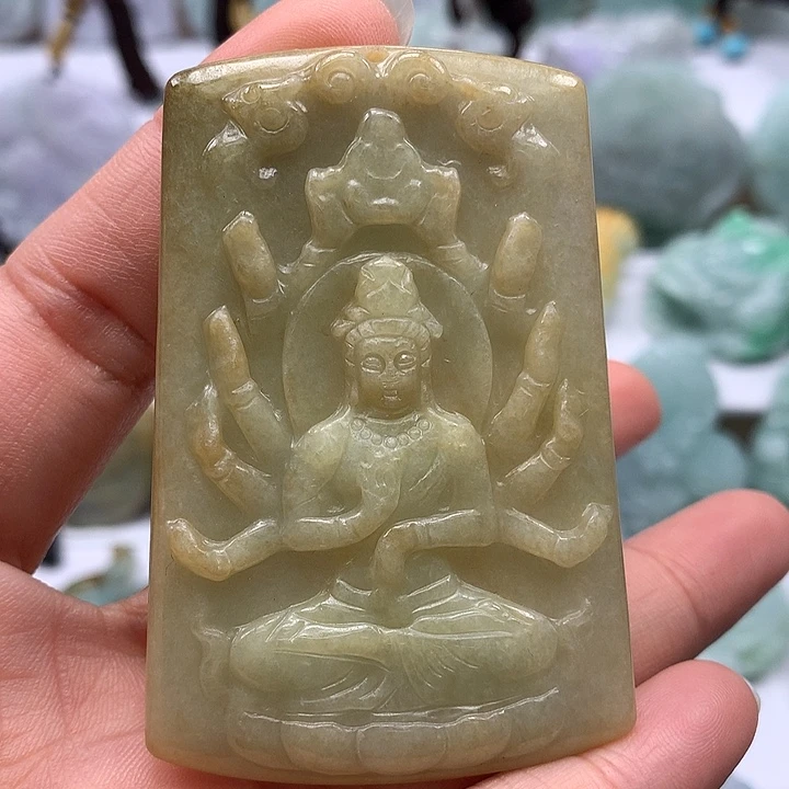 翡翠未镶嵌颈饰千手观音福利