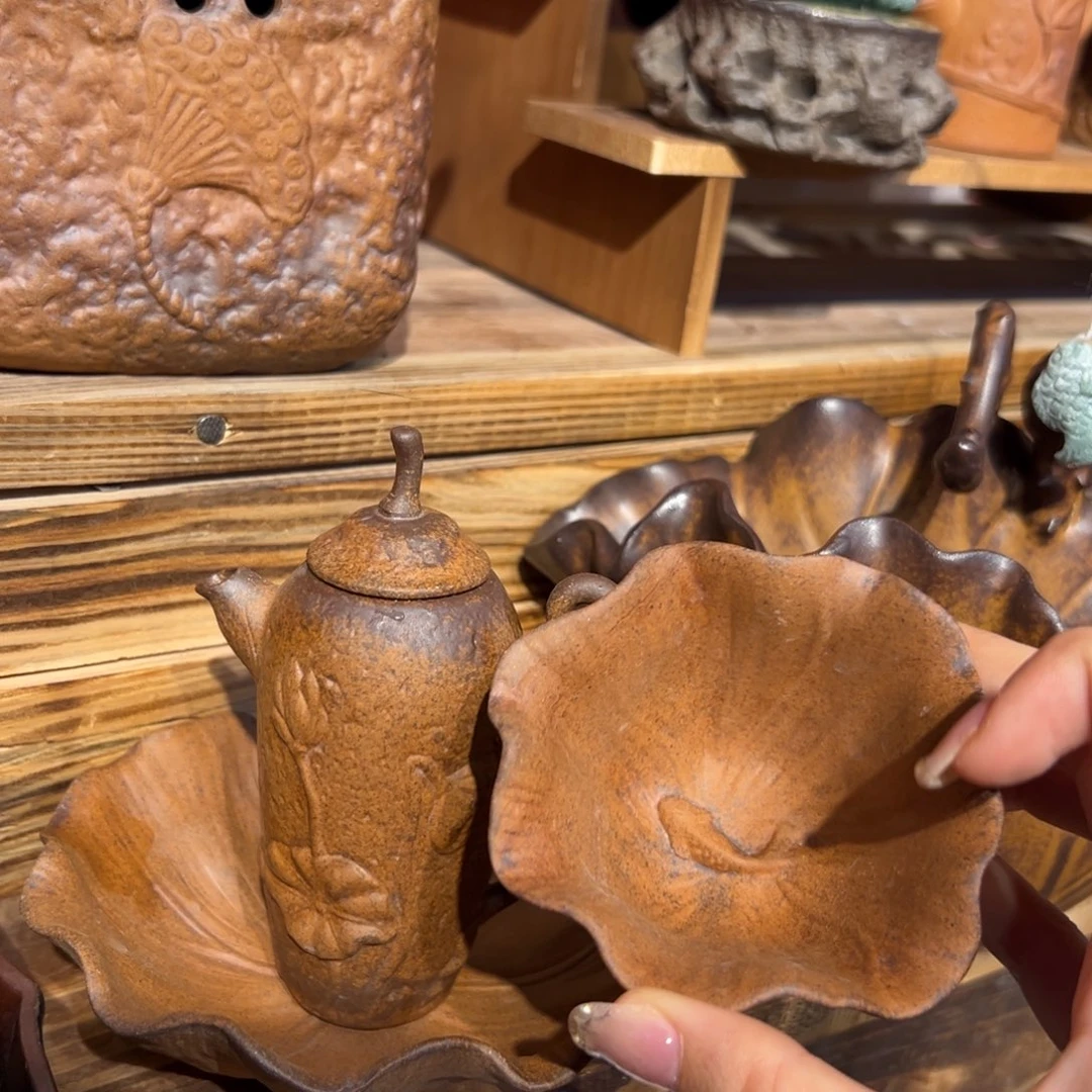 裸烧老岩泥原矿茶具