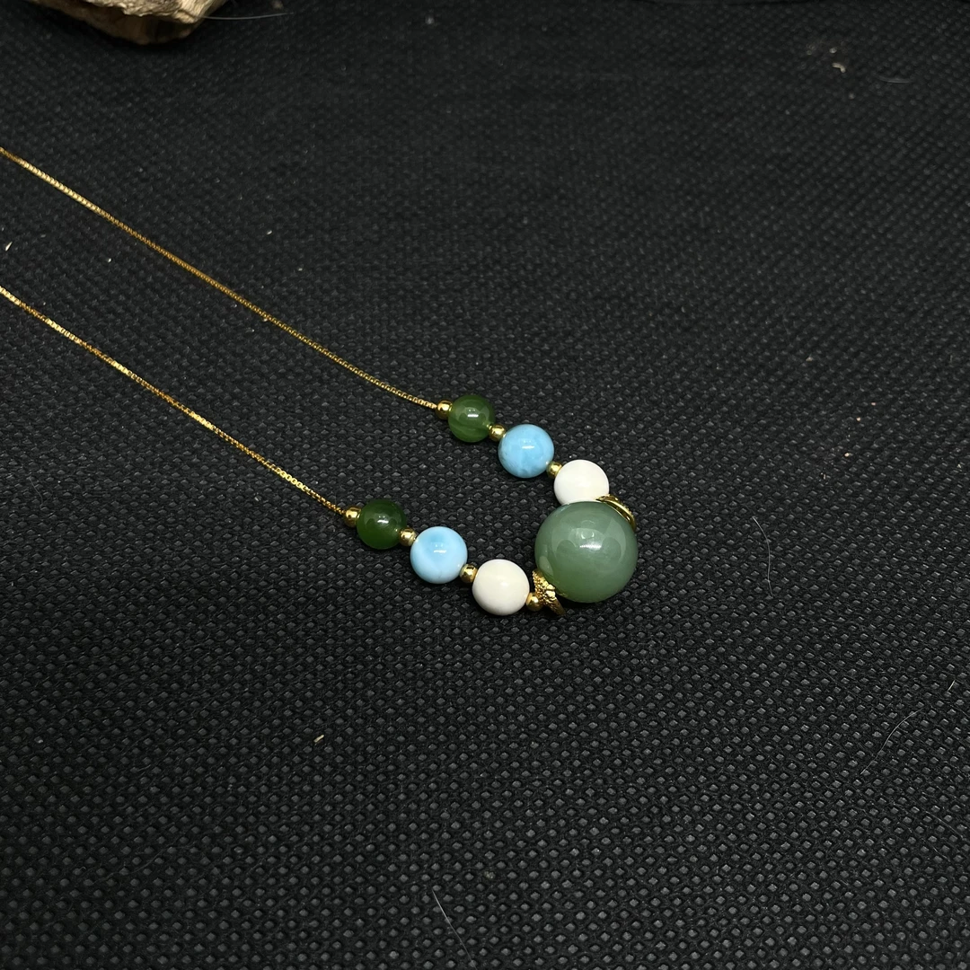 S925碧玉海纹石项链 KT25041204