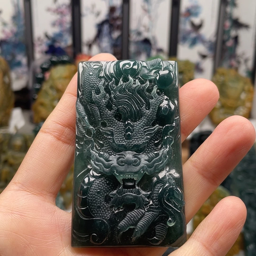 翡翠未镶嵌颈饰天然翡翠a货龙