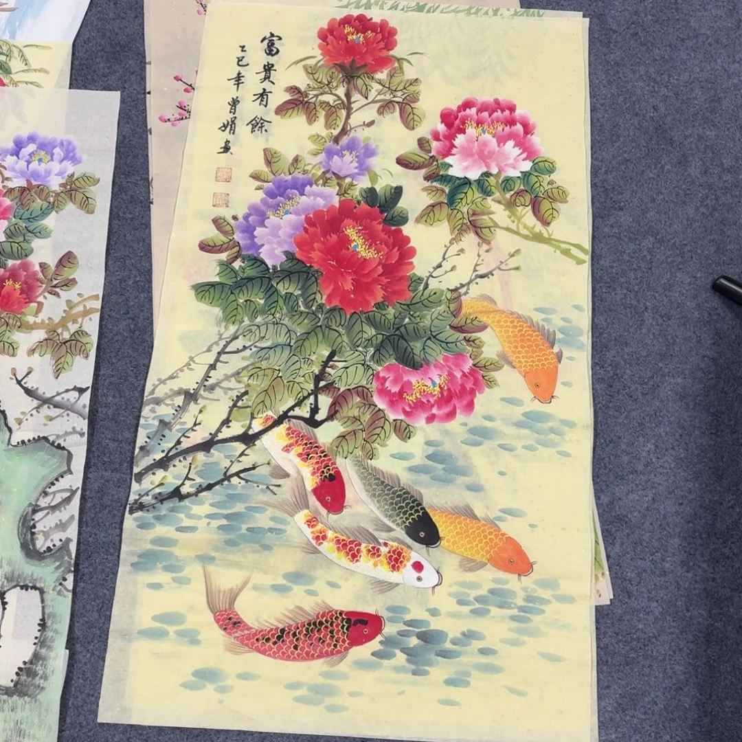 国画100×50精品手绘画画画