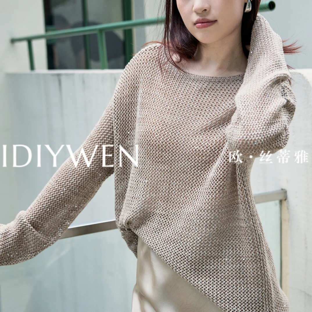 soodyoow1199针织衫时尚风女开衫镂空0259+0061常规一字领欧美