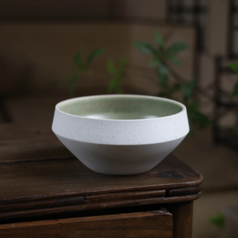 【野陶器】白色茶道建水（Q7735）