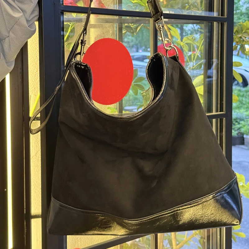 土星麂皮托特包大容量单肩可斜跨百搭高级简约包包送斜跨链条