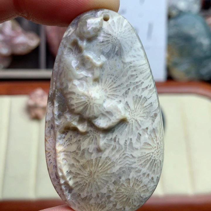 硅化珊瑚（珊瑚玉）颈饰未镶嵌