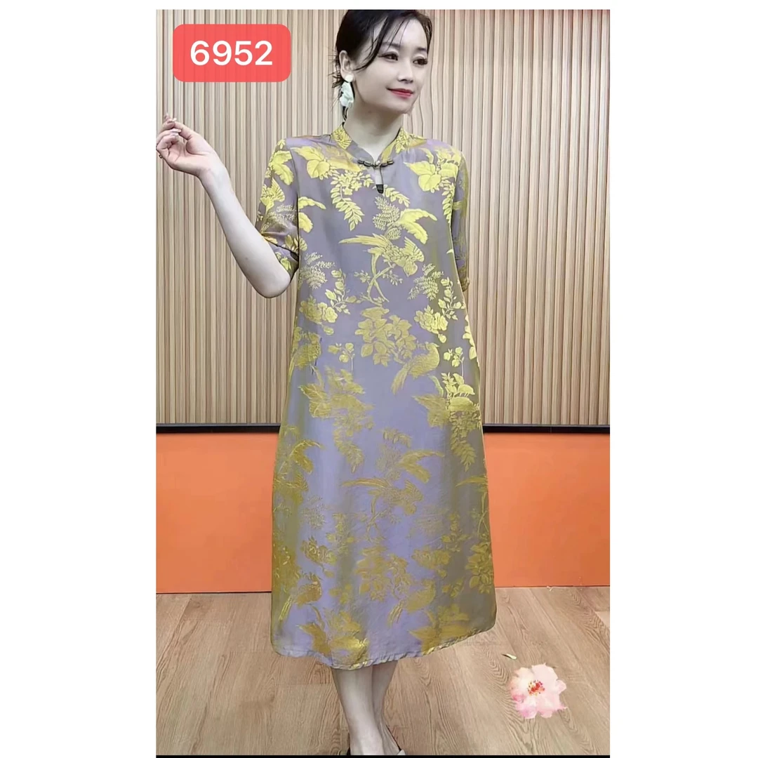 6952-32 新款时尚休闲印花连衣裙