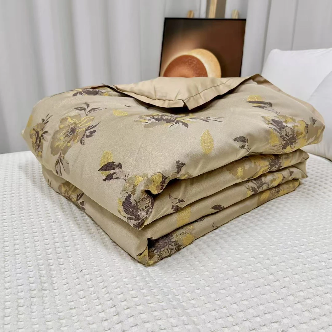 缕梦-咖色棉麻四季被2*2.3米（4斤左右）