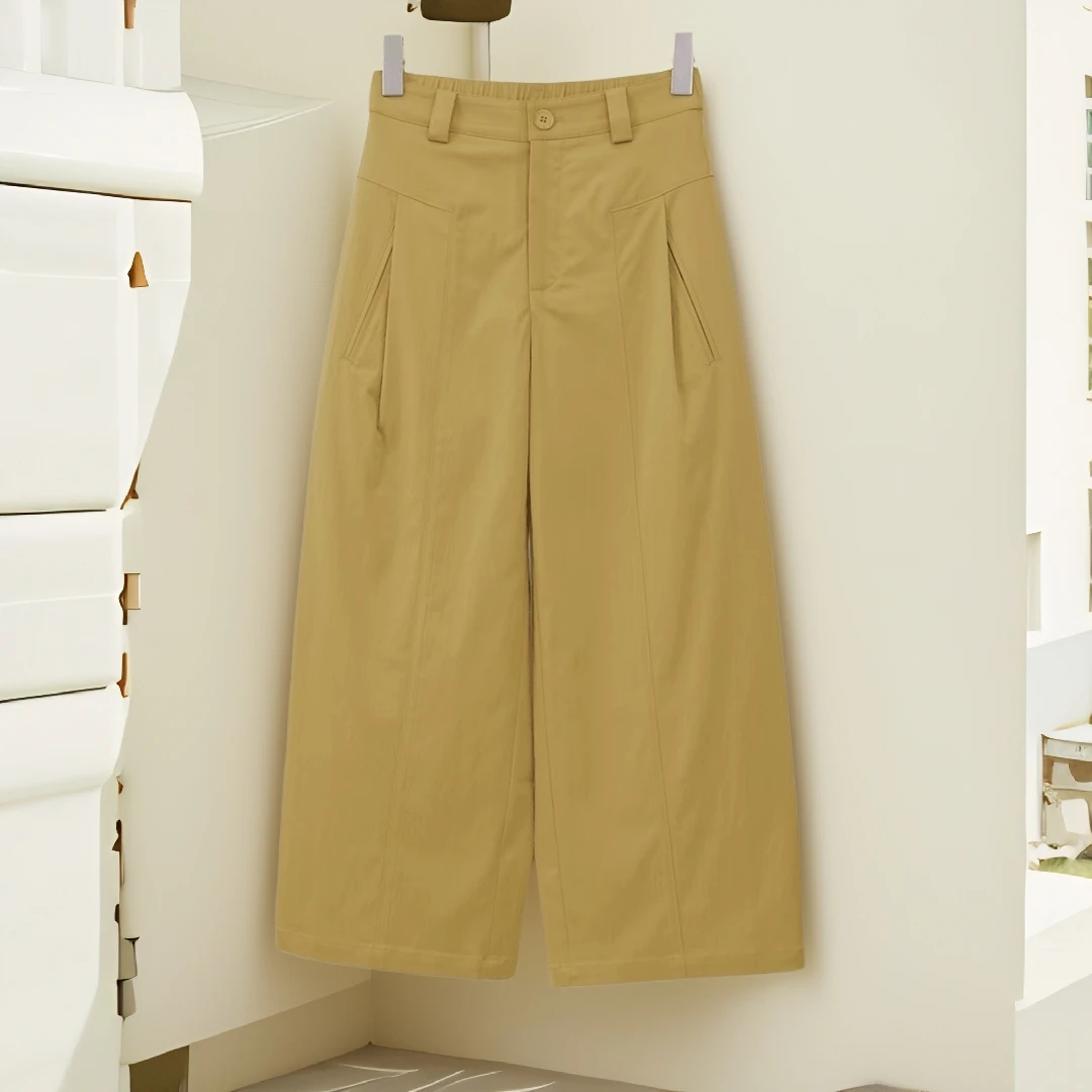 2025夏季减龄显瘦韩版百搭时尚洋气八分阔腿女休闲裤潮流设计