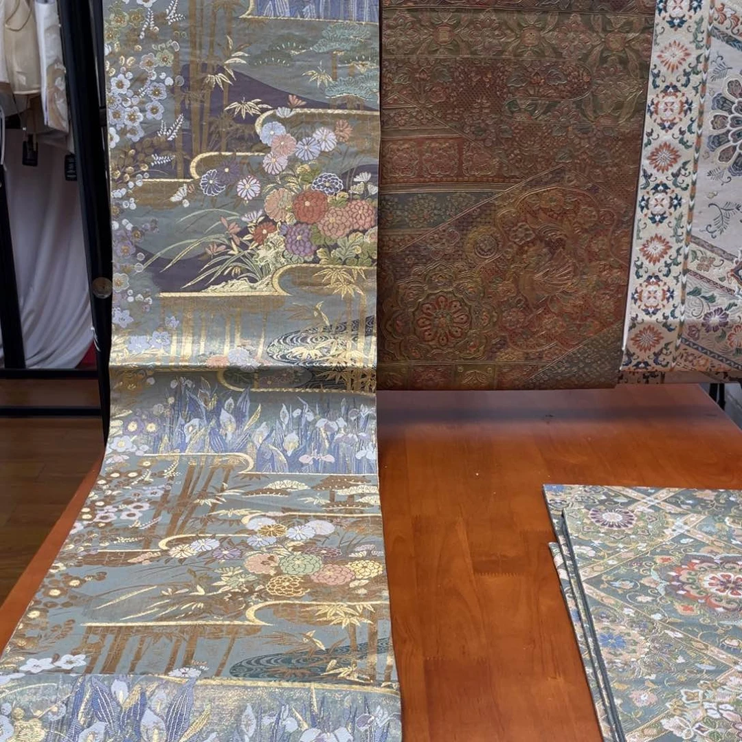 织绣全通仙鹤花鸟纹