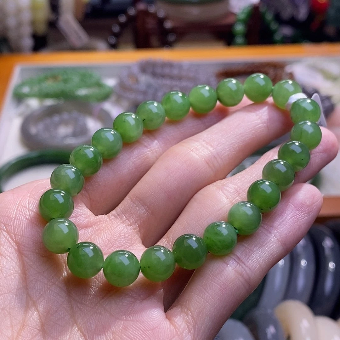 未镶嵌手镯和田玉碧玉手串8MM