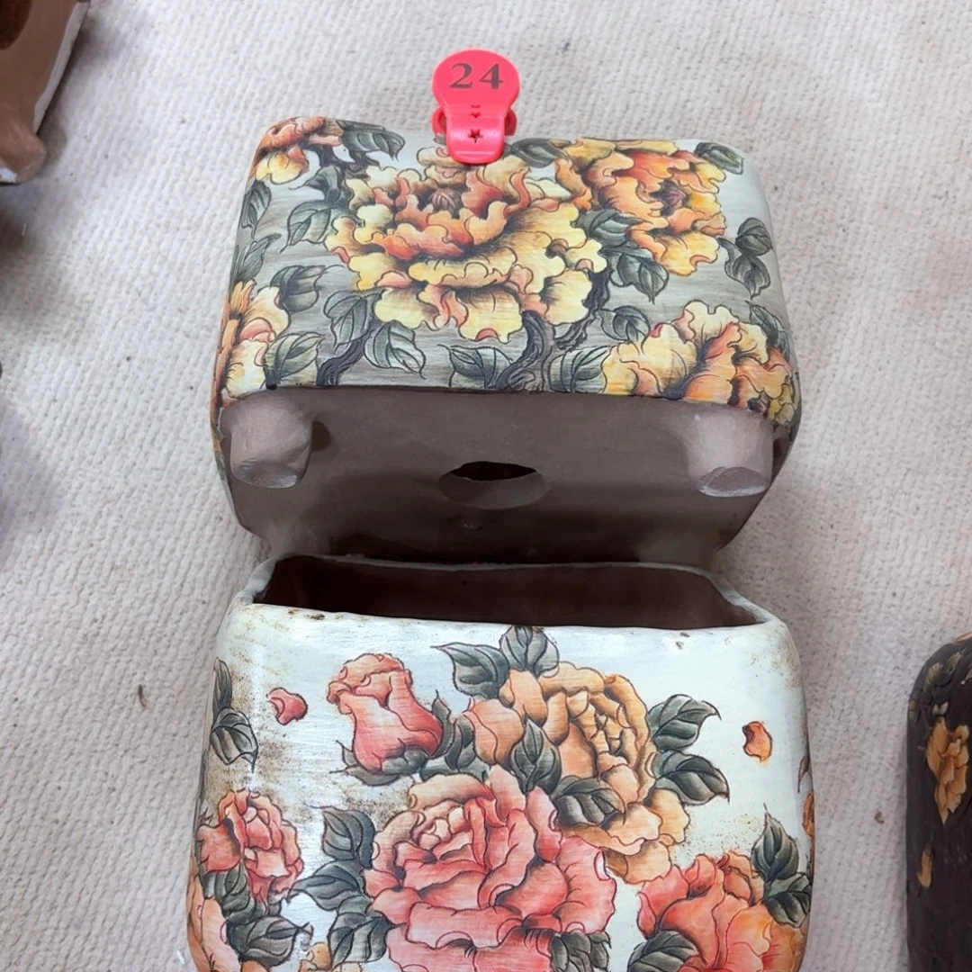 幸***好紫砂花盆陶瓷多肉花盆瑕疵