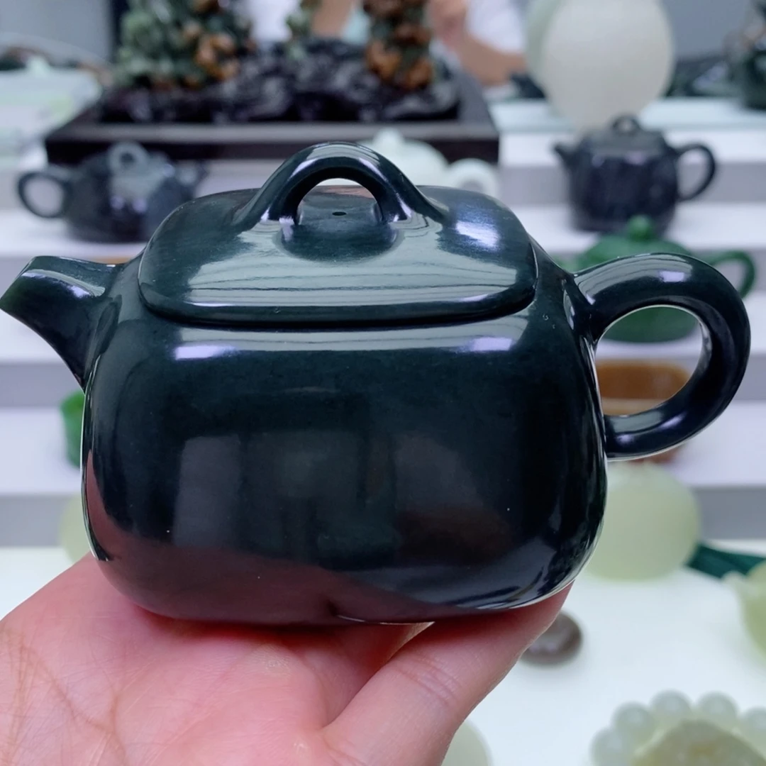 和田玉未镶嵌挂件法**界茶壶