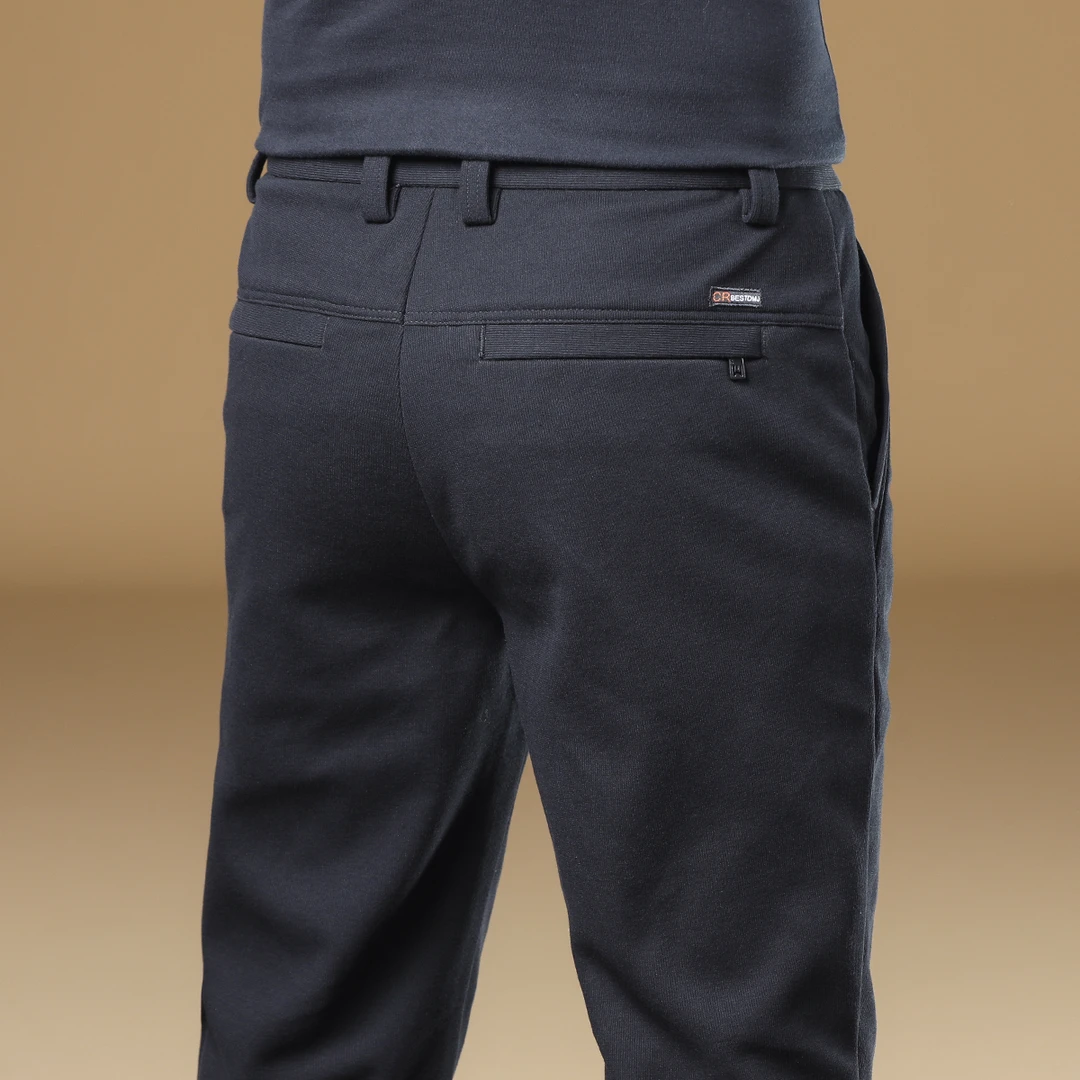 香港黑色休闲裤男士秋冬款高端时尚百搭商务长裤修身直筒西装裤男