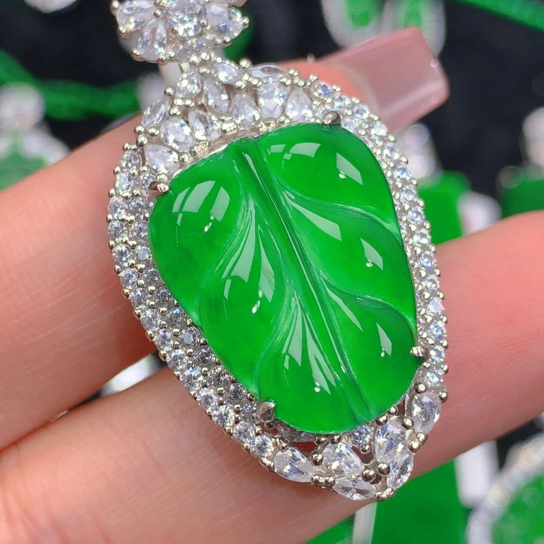 翡翠吊坠(不含链)银S925镶嵌