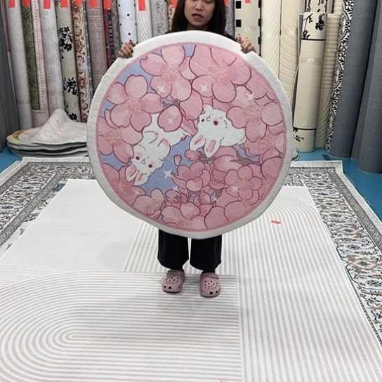 混纺加厚棉布底仿羊绒直径一米圆全新特价福利