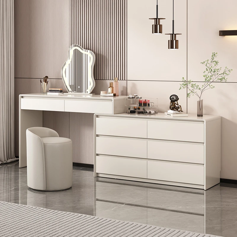 （粉丝福利)梳妆台奶油风化妆桌可伸缩床尾柜斗柜收纳柜化妆台