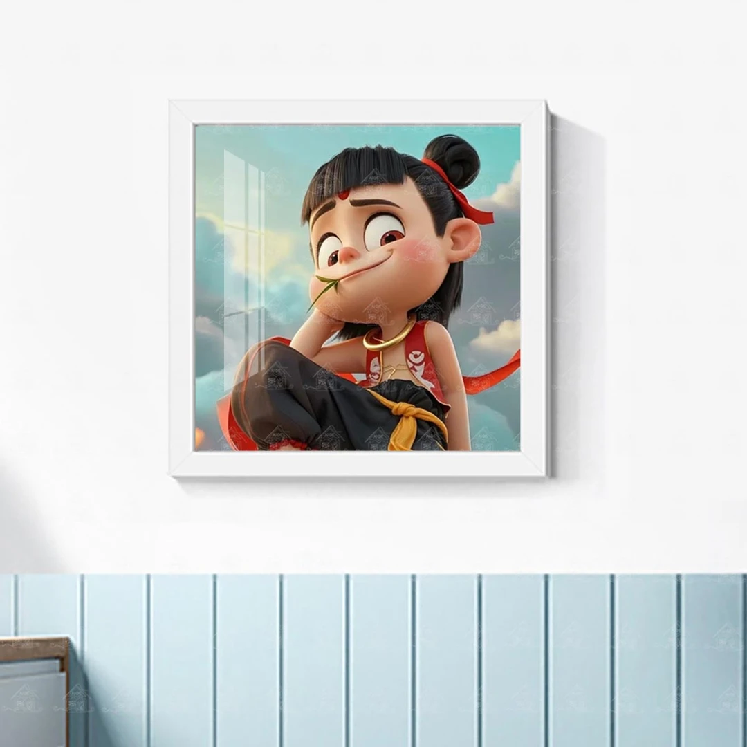 【进口棉布】爱阁十字绣哪吒新款卡通动漫人物装饰画可爱手工线绣